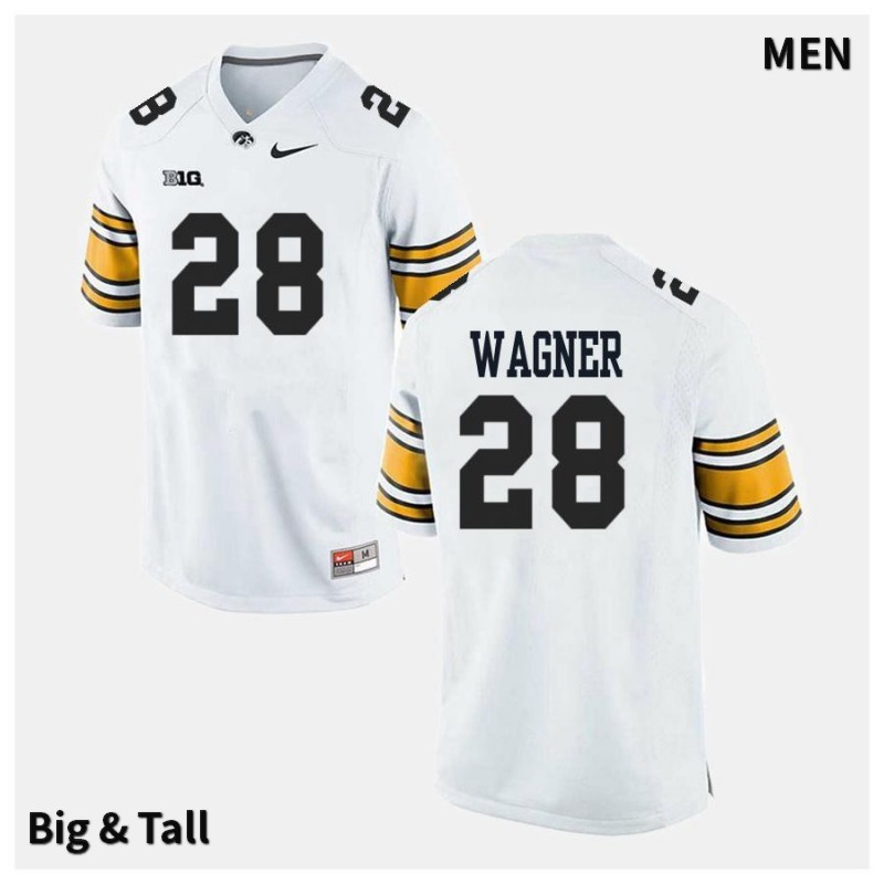 Men's Iowa Hawkeyes NCAA #28 Isaiah Wagner White Authentic Nike Big & Tall Alumni Stitched College Football Jersey GA34J64OO